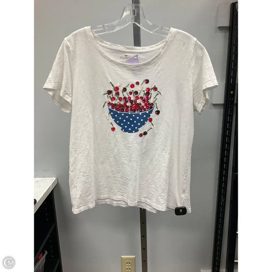 Top Short Sleeve By Talbots In White, Size: M