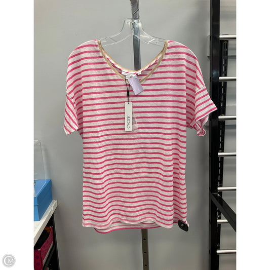 Top Short Sleeve By Chicos In Striped Pattern, Size: M