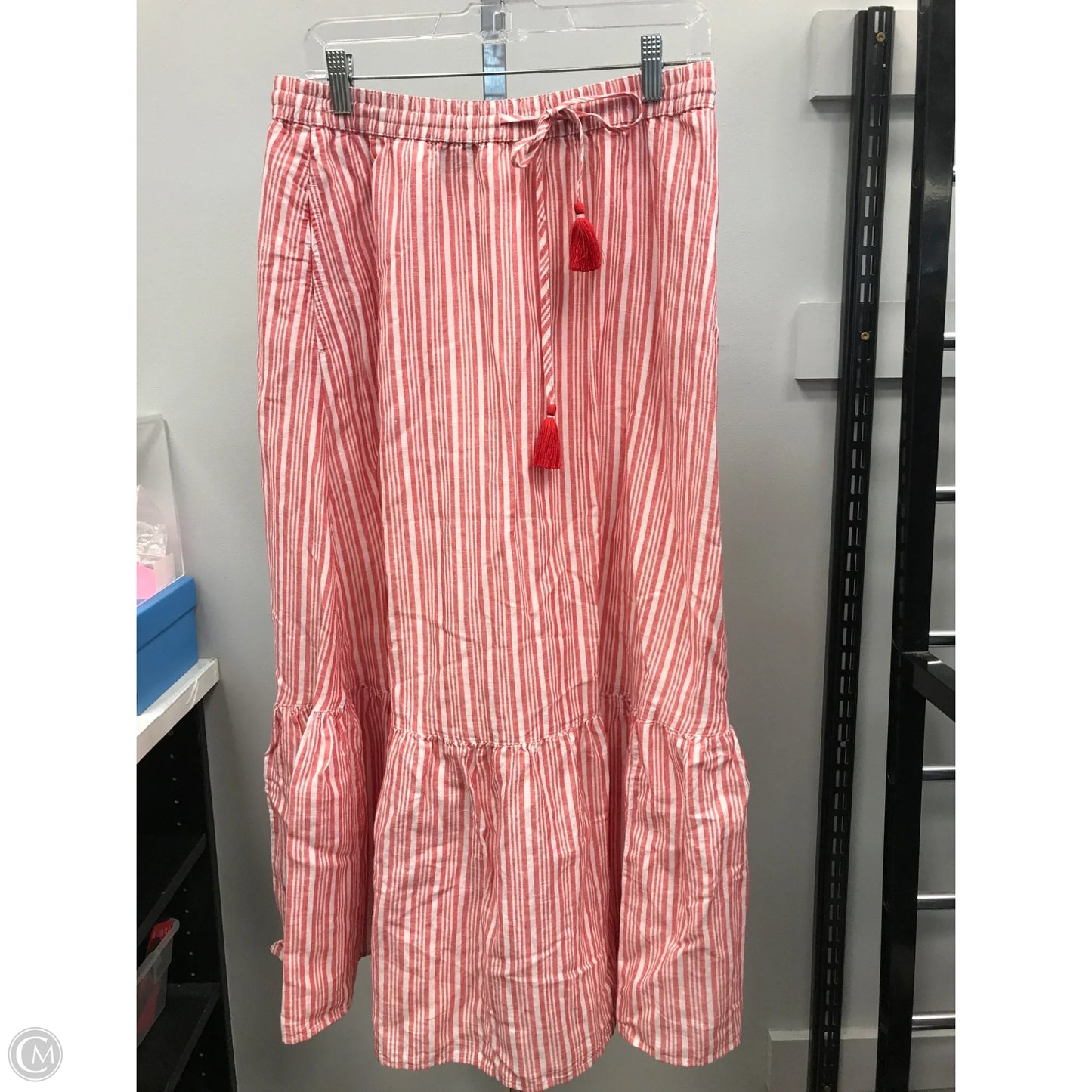 Skirt Midi By Talbots In Red & White, Size: S