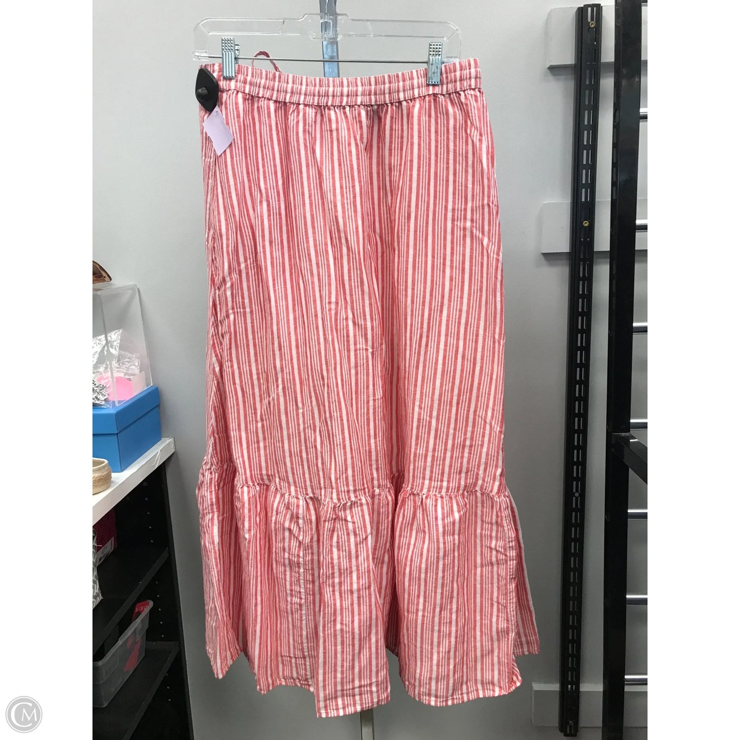 Skirt Midi By Talbots In Red & White, Size: S