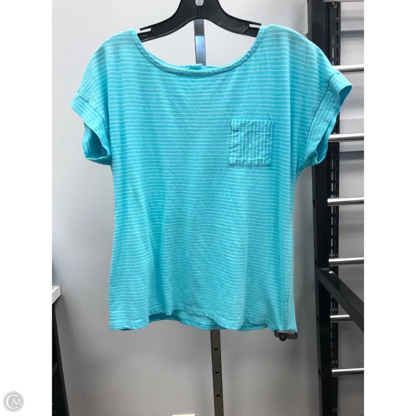 Top Short Sleeve By Talbots In Aqua, Size: M