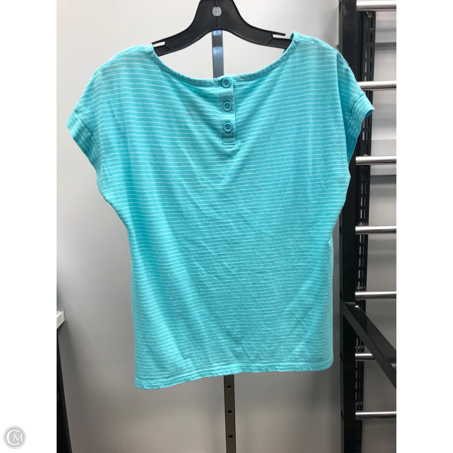 Top Short Sleeve By Talbots In Aqua, Size: M