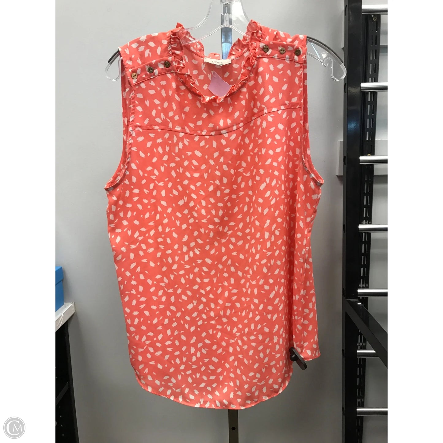Top Sleeveless By Loft In Peach, Size: L
