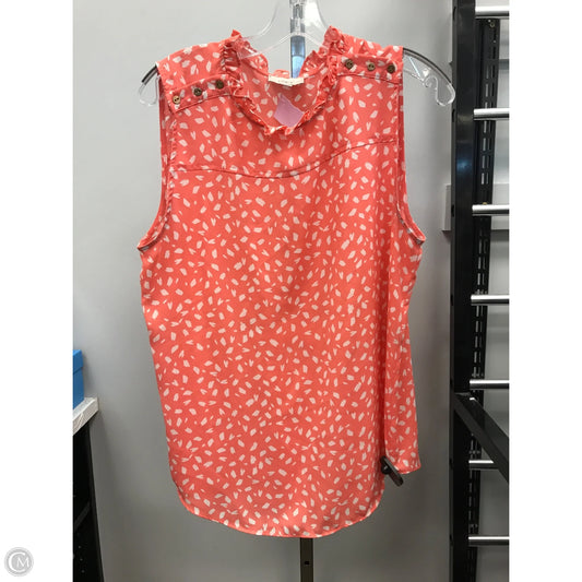 Top Sleeveless By Loft In Peach, Size: L
