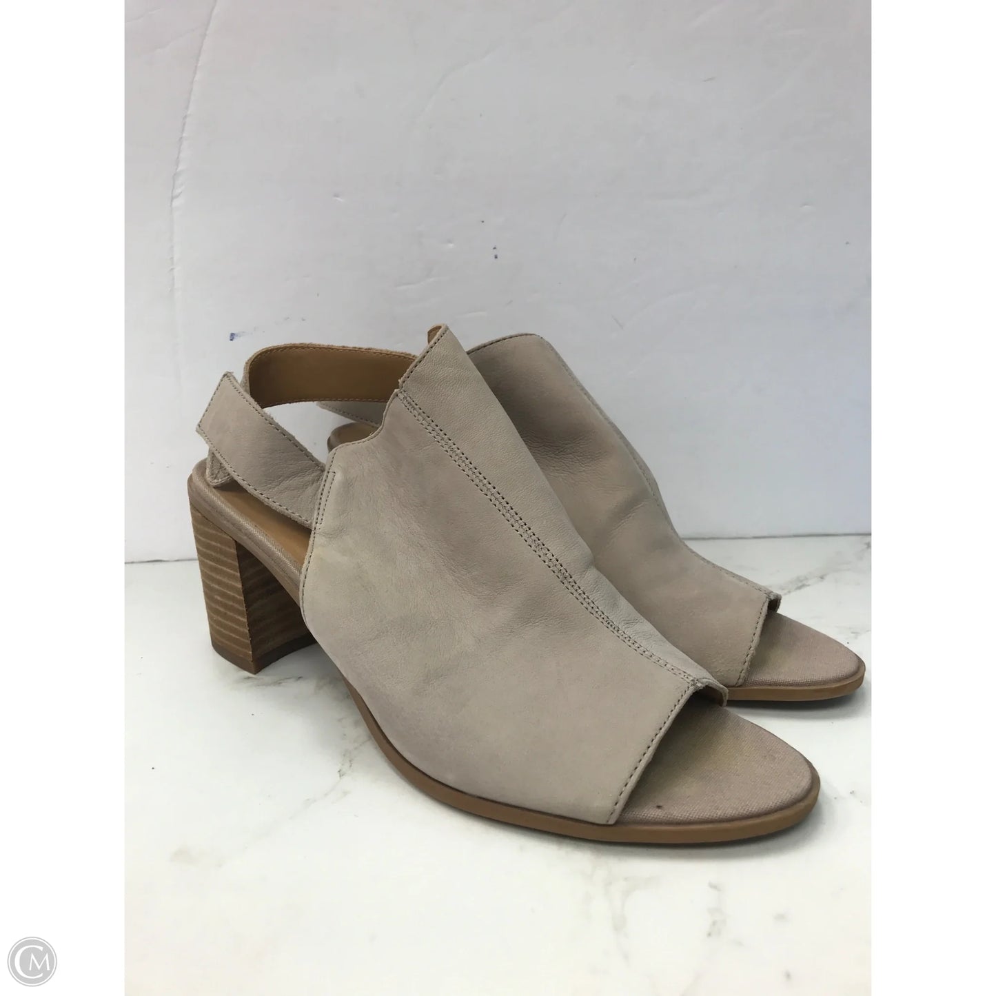 Sandals Heels Block By Franco Sarto In Tan, Size: 7.5