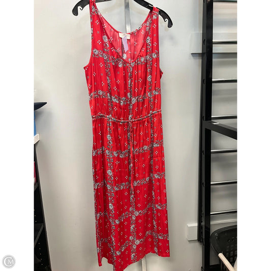 Dress Casual Midi By Loft In Red, Size: L