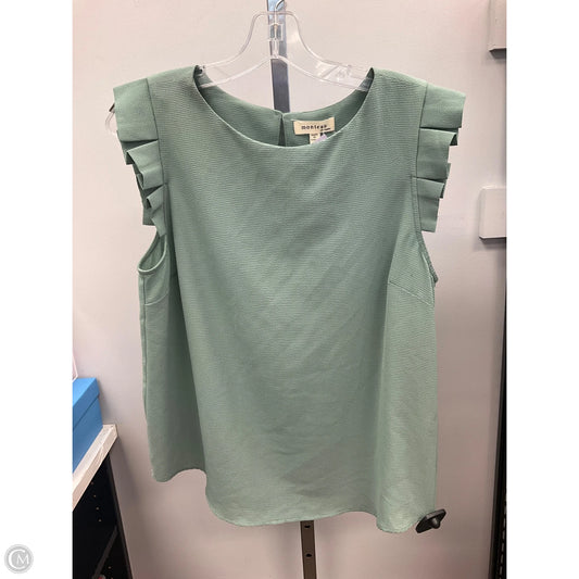 Top Sleeveless By Monteau In Green, Size: L