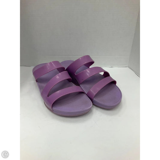 Sandals Heels Wedge By Fitflop In Purple, Size: 9