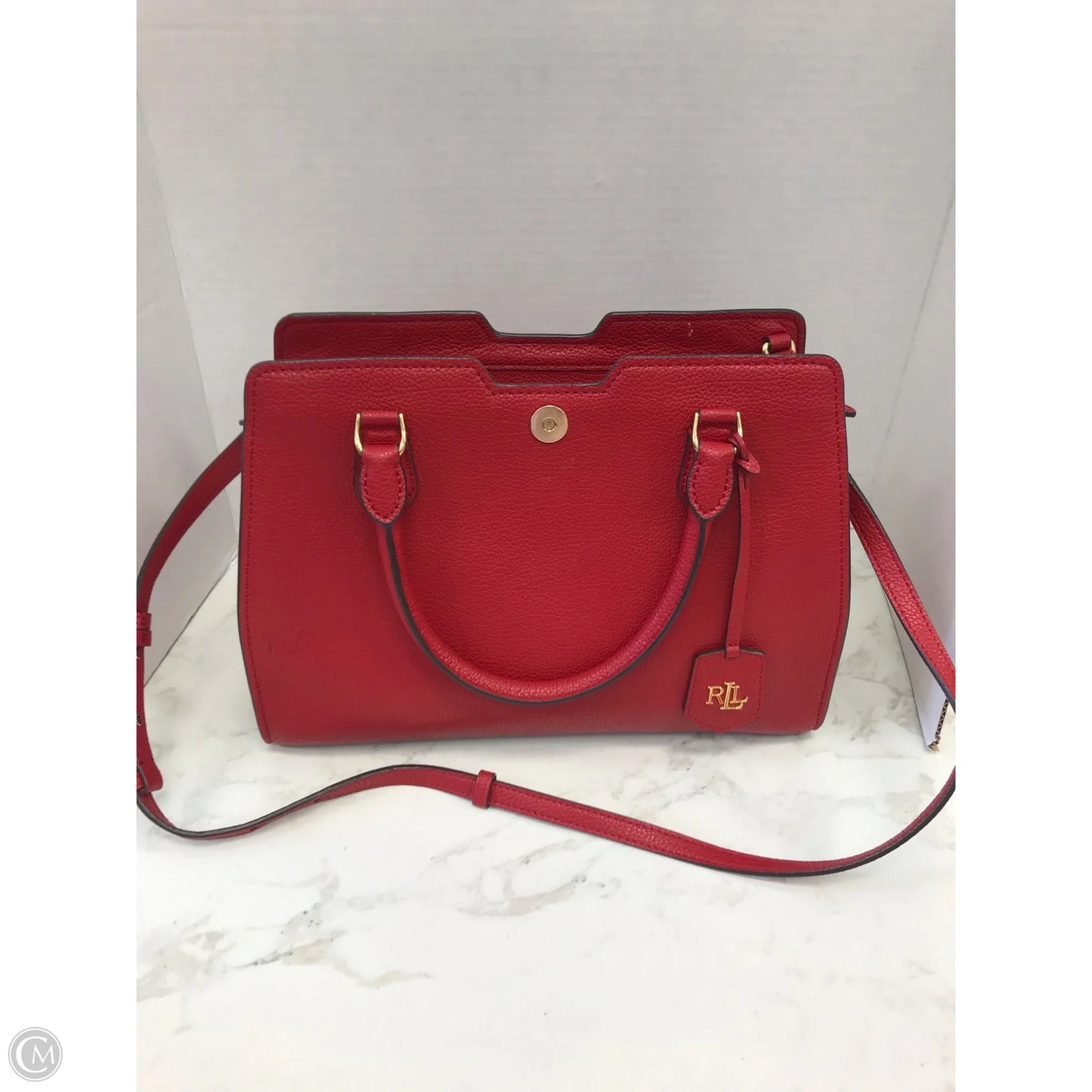 Handbag Leather By Lauren By Ralph Lauren, Size: Large