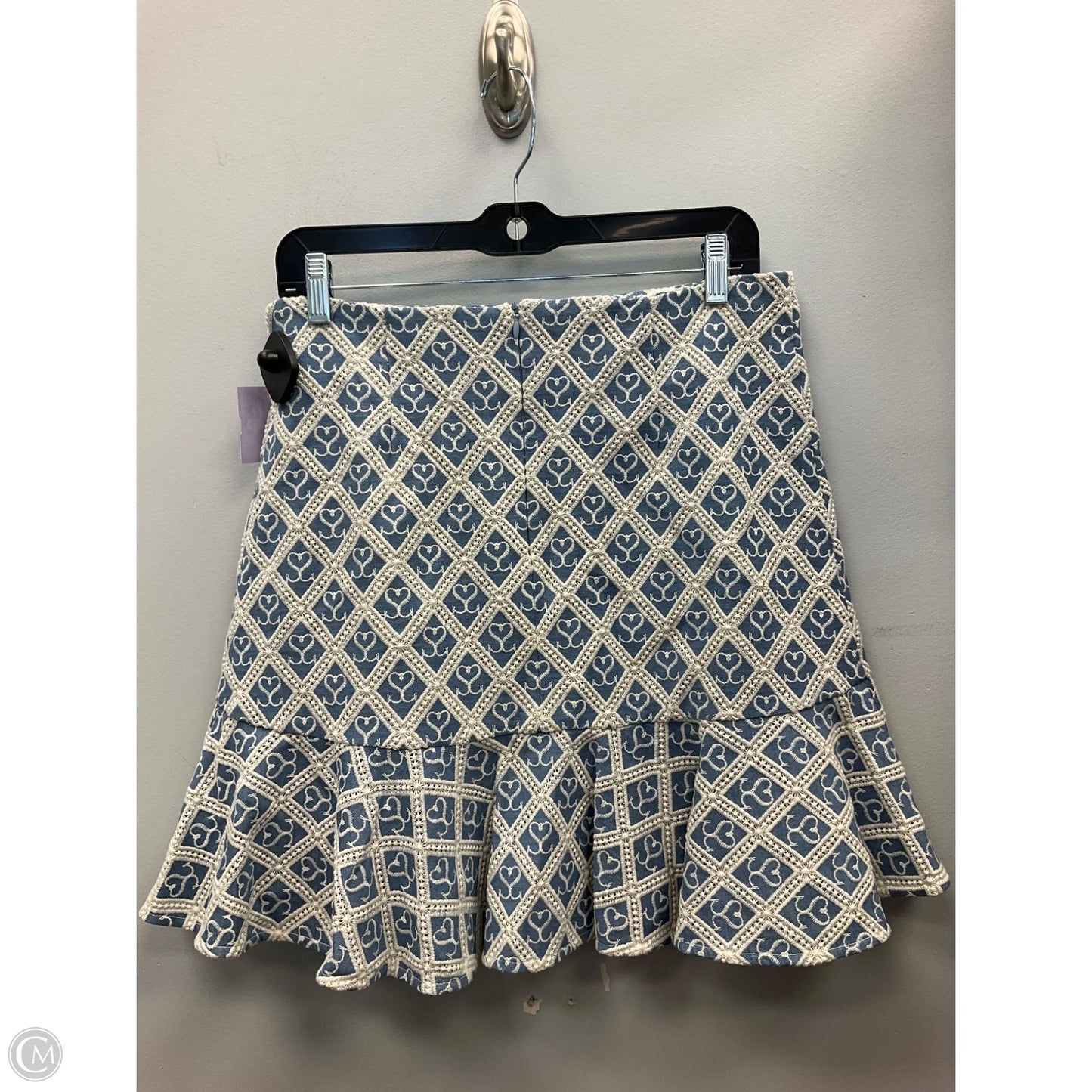 Skirt Designer By Sandro In Blue & White, Size: 12