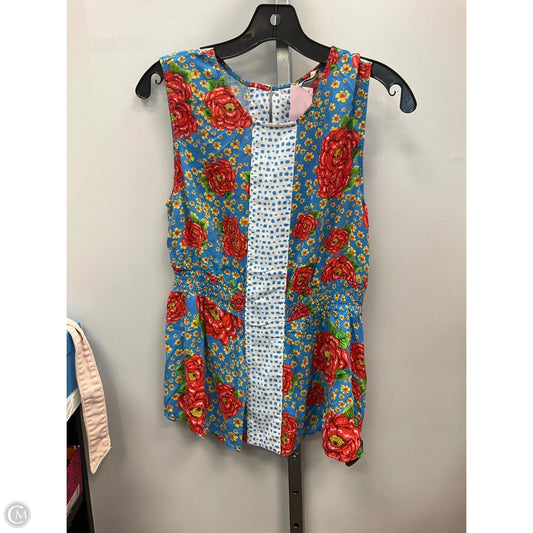 Top Sleeveless By Farm Rio In Floral Print, Size: M