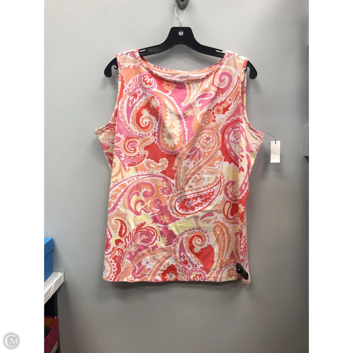 Top Sleeveless By Talbots In Orange & Pink, Size: 1x