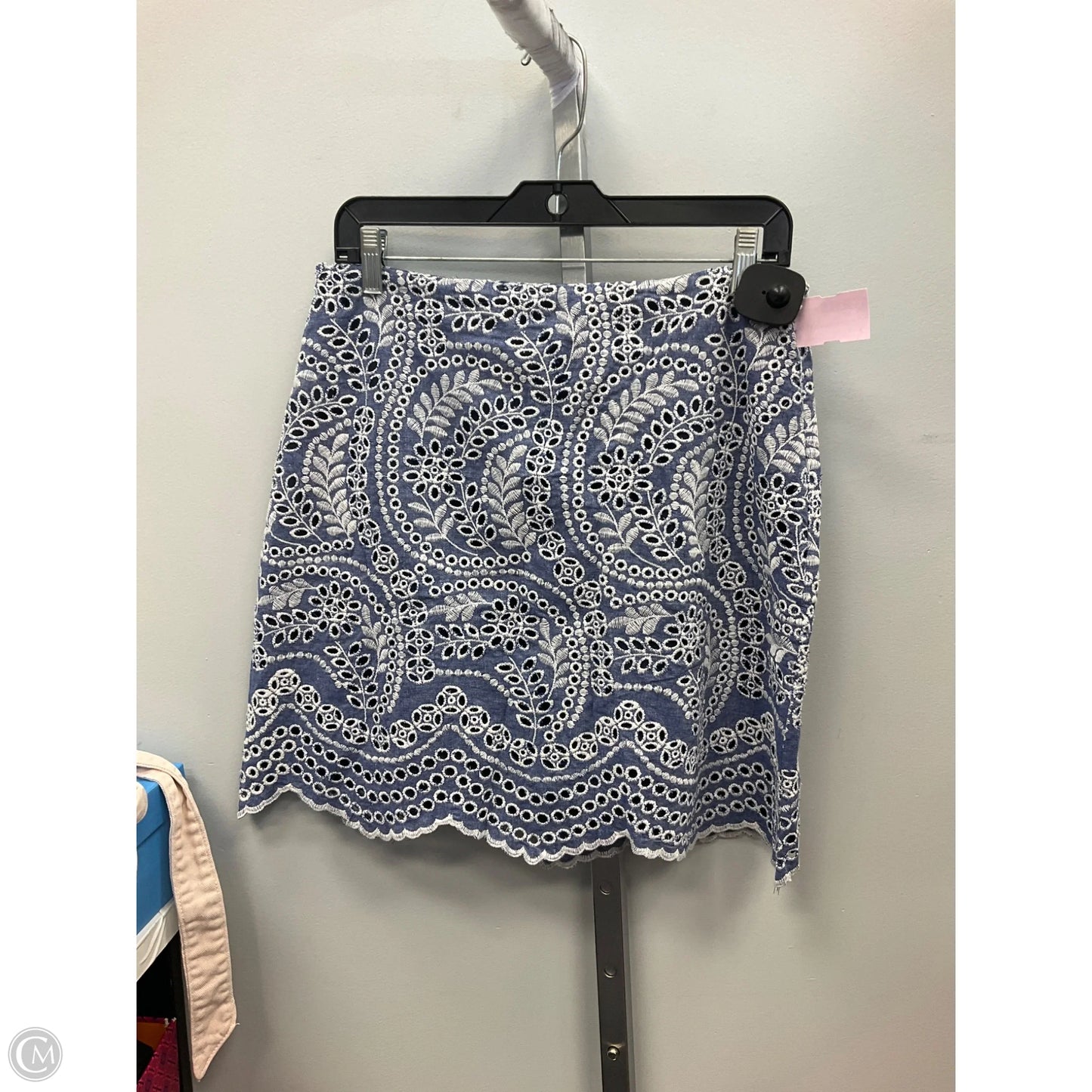 Skirt Mini & Short By Loft In Blue & White, Size: 8