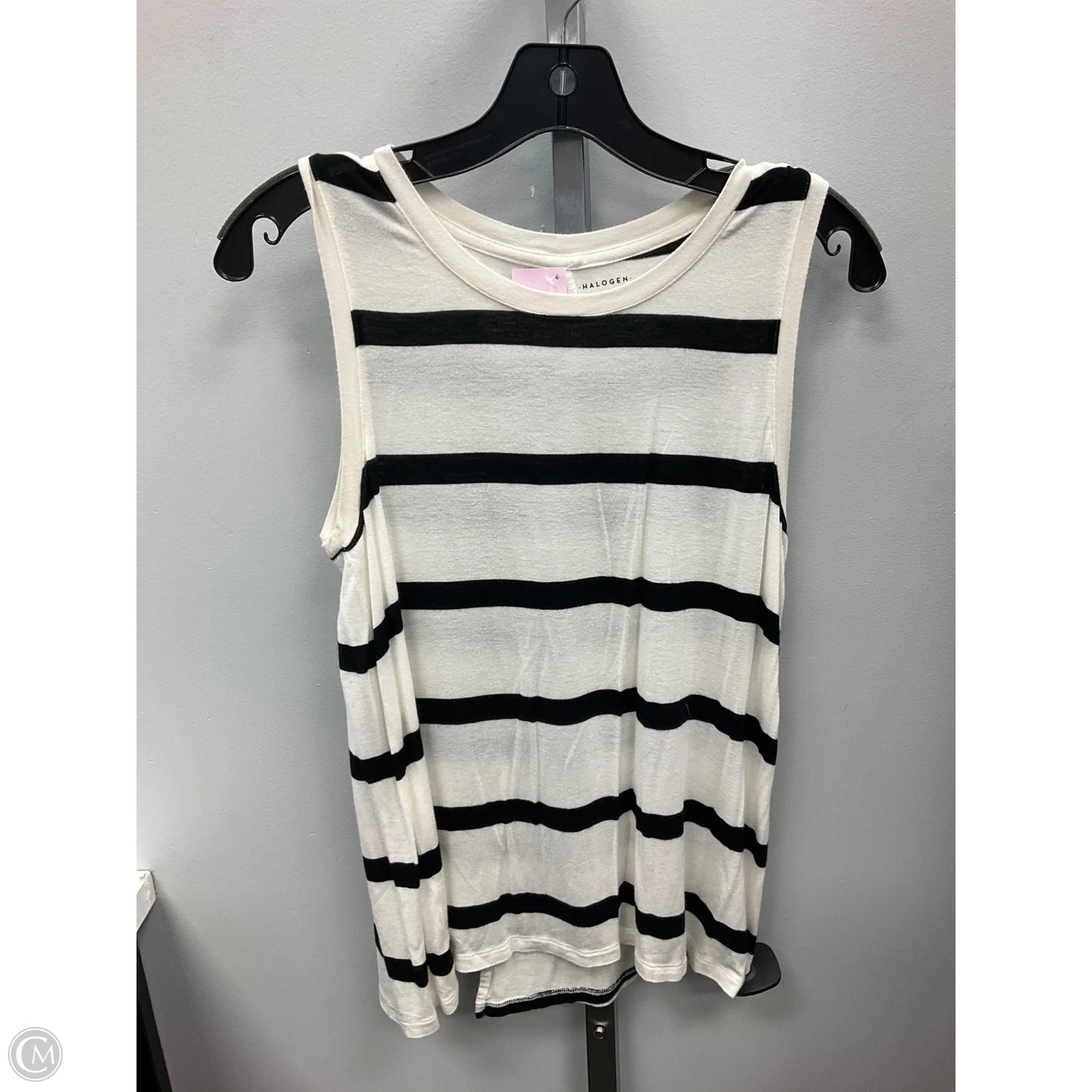 Top Sleeveless By Halogen In Striped Pattern, Size: S