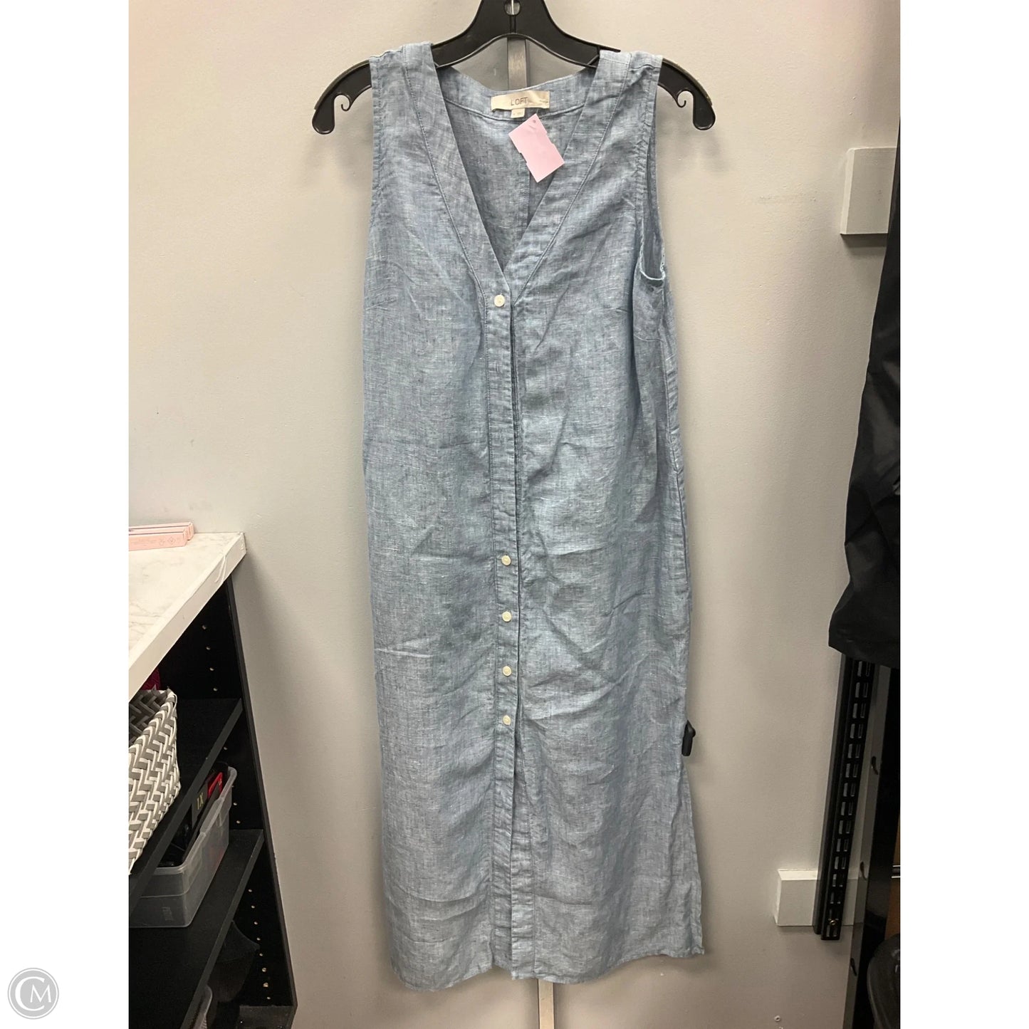Dress Casual Midi By Loft In Blue, Size: 4