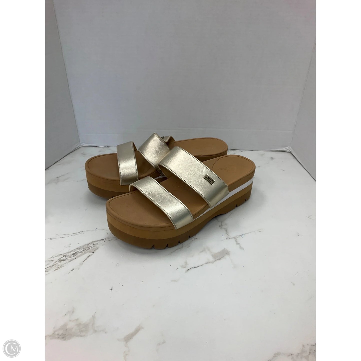 Sandals Heels Platform By Reef In Gold, Size: 9