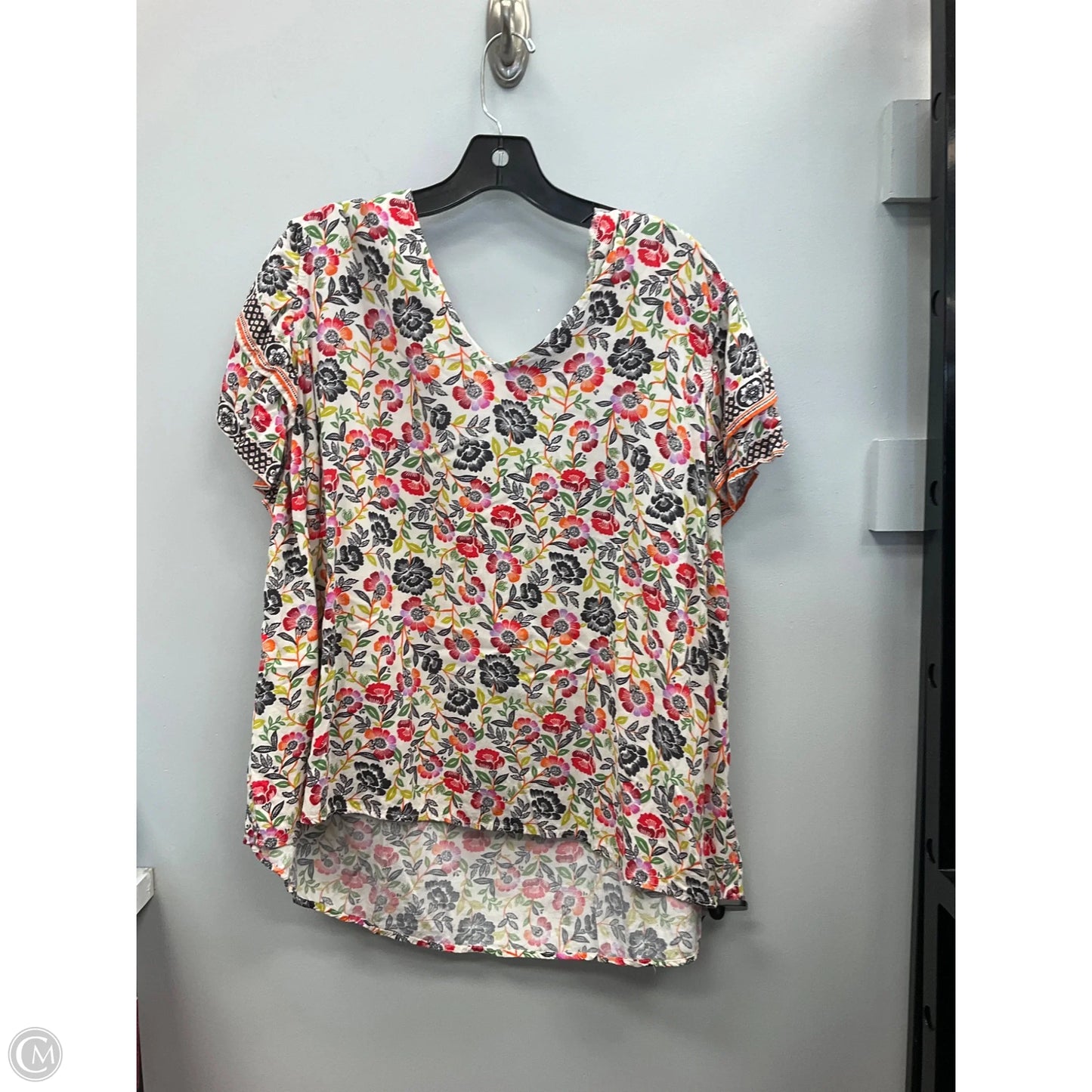 Top Short Sleeve By Cynthia Rowley In Floral Print, Size: 3x