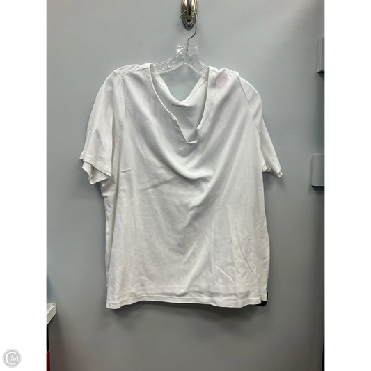 Top Short Sleeve By Talbots In White, Size: 2x