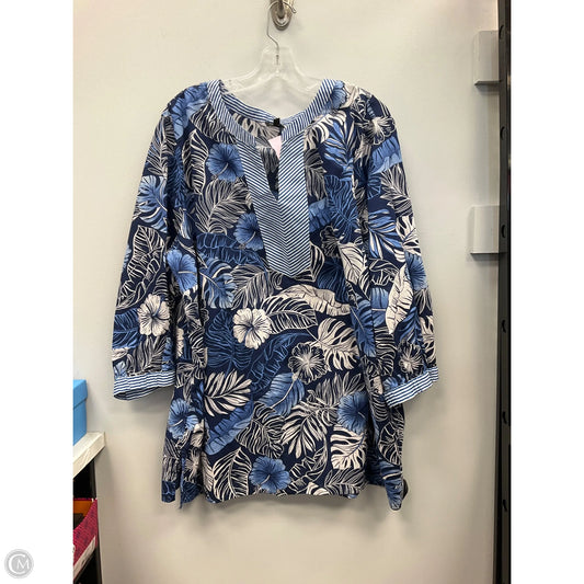 Top Long Sleeve By Talbots In Blue, Size: 3x