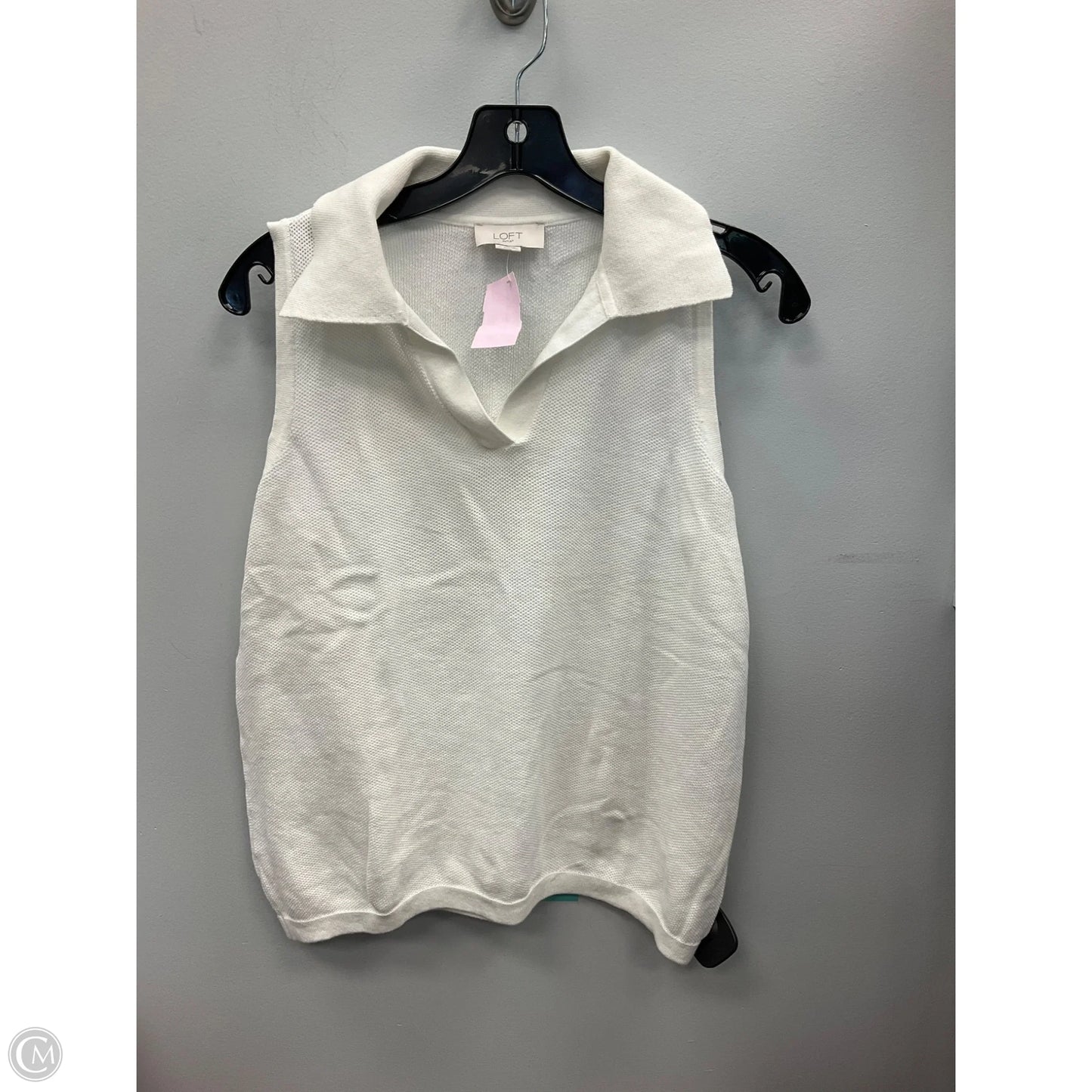 Top Sleeveless By Loft In Cream, Size: M