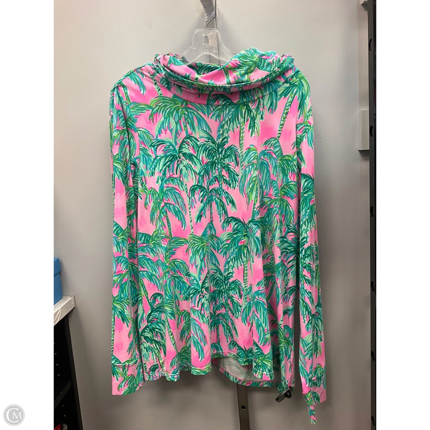 Top Long Sleeve Designer By Lilly Pulitzer In Green & Pink, Size: Xxl