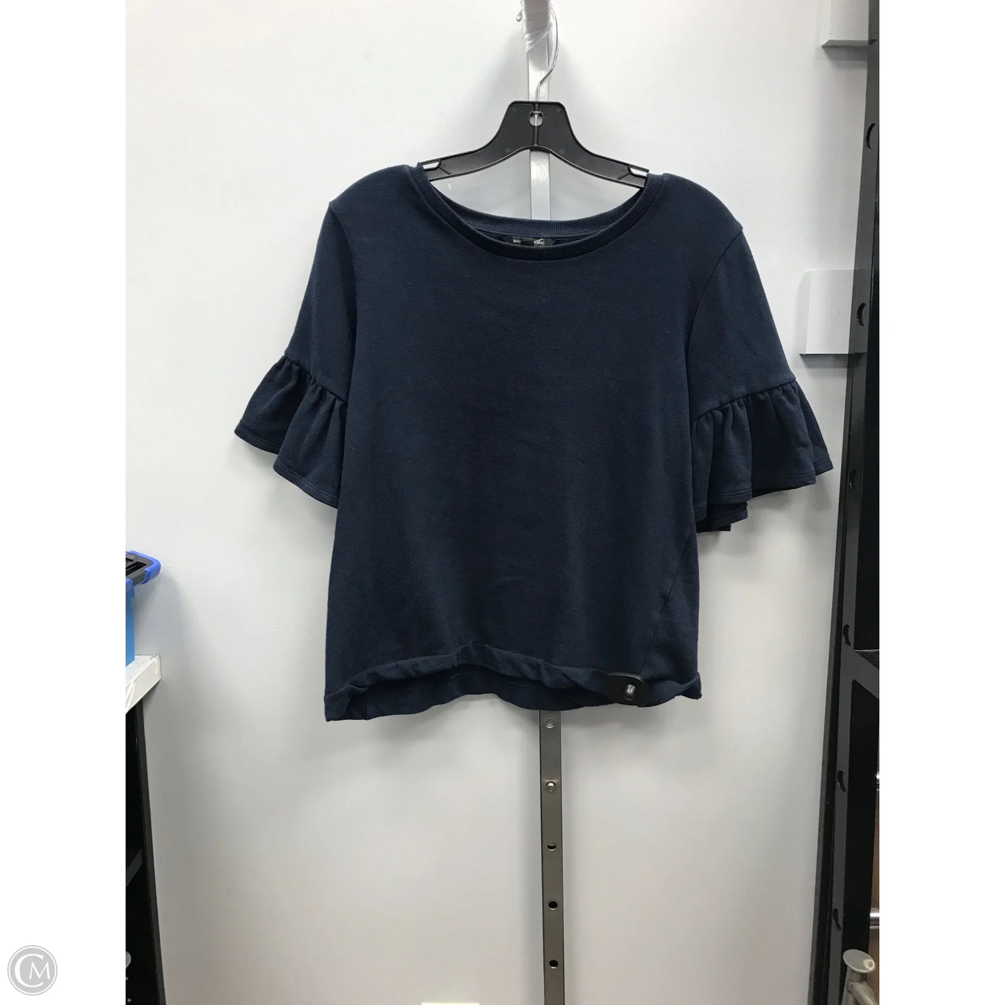 Top Short Sleeve By Banana Republic In Navy, Size: S