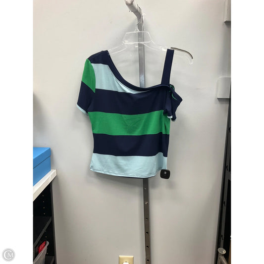 Top Short Sleeve By New York And Co In Striped Pattern, Size: M