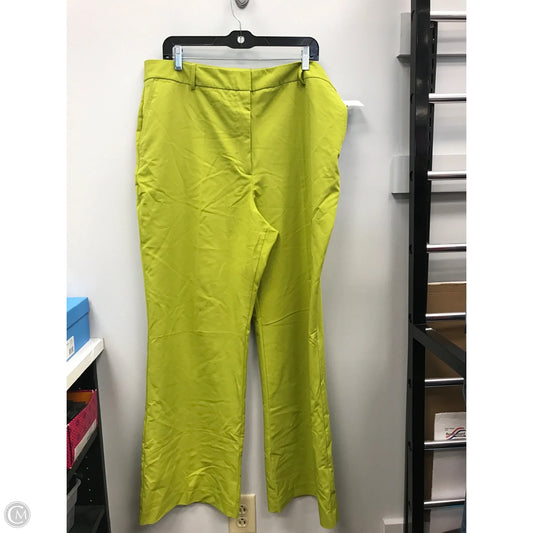 Pants Dress By Worthington In Chartreuse, Size: 18