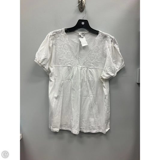 Top Short Sleeve By J. Crew In White, Size: M