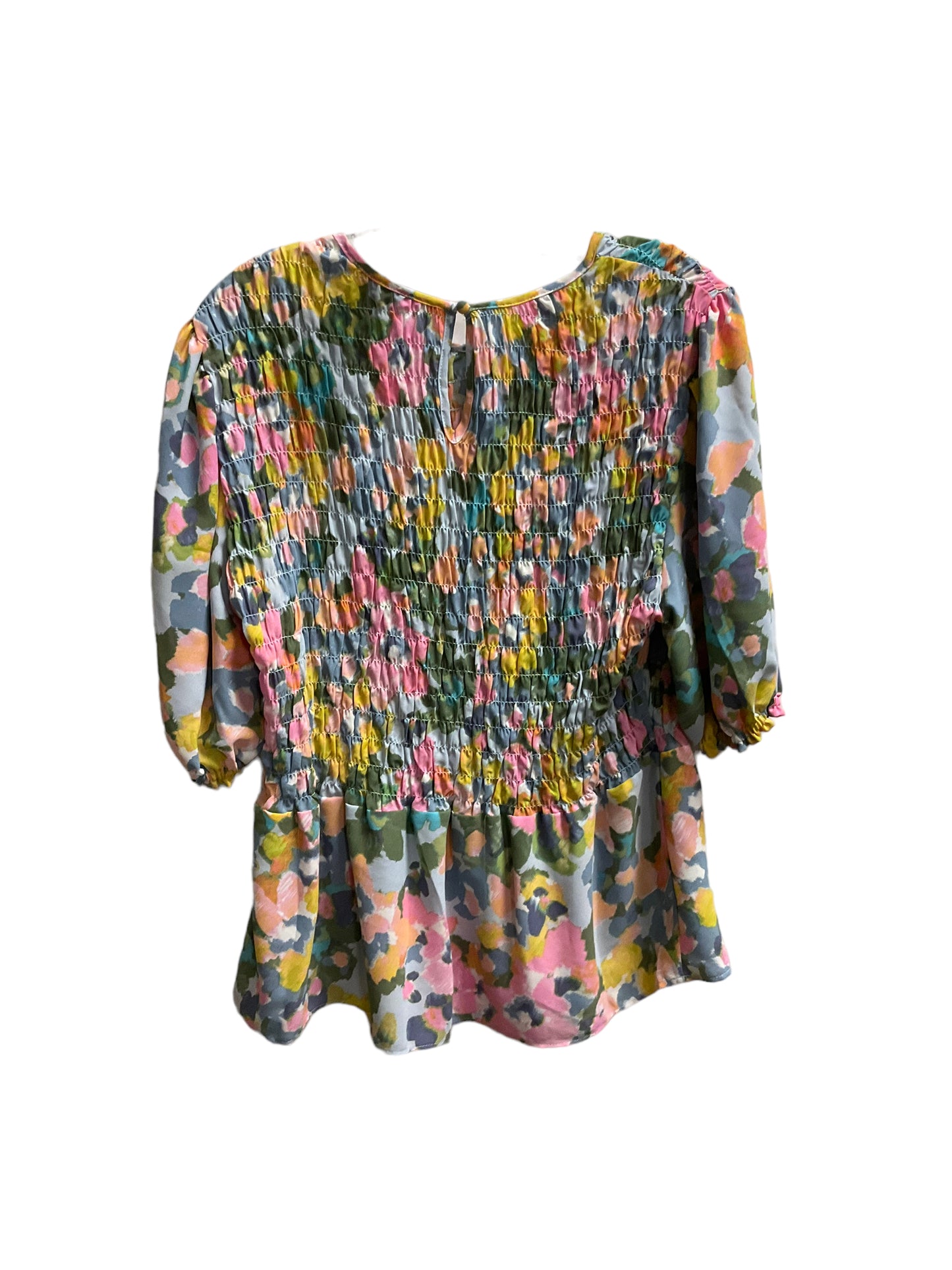 Floral Print Top Short Sleeve Zac And Rachel, Size L