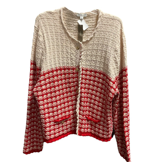 Cardigan By J. Crew In Cream & Red, Size: 2x