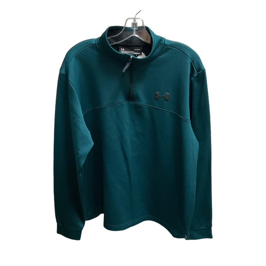 Athletic Top Long Sleeve Collar By Under Armour In Green, Size: L