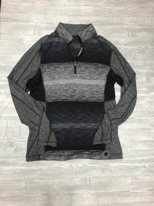 Athletic Top Long Sleeve Collar By Lululemon In Grey, Size: L