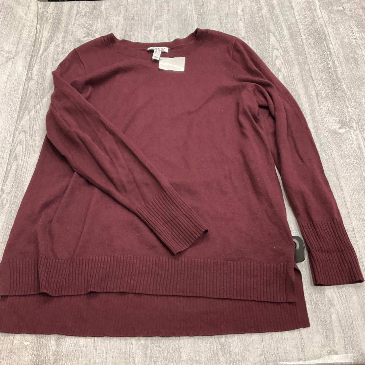 Sweater By Denim And Company In Maroon, Size: M