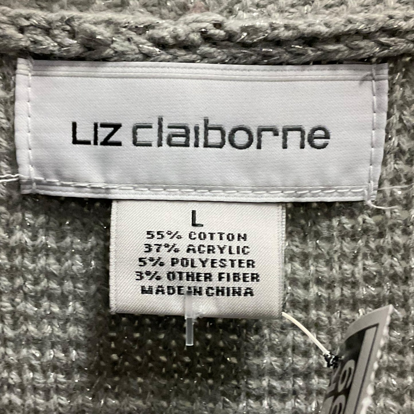 Cardigan By Liz Claiborne In Grey, Size: L