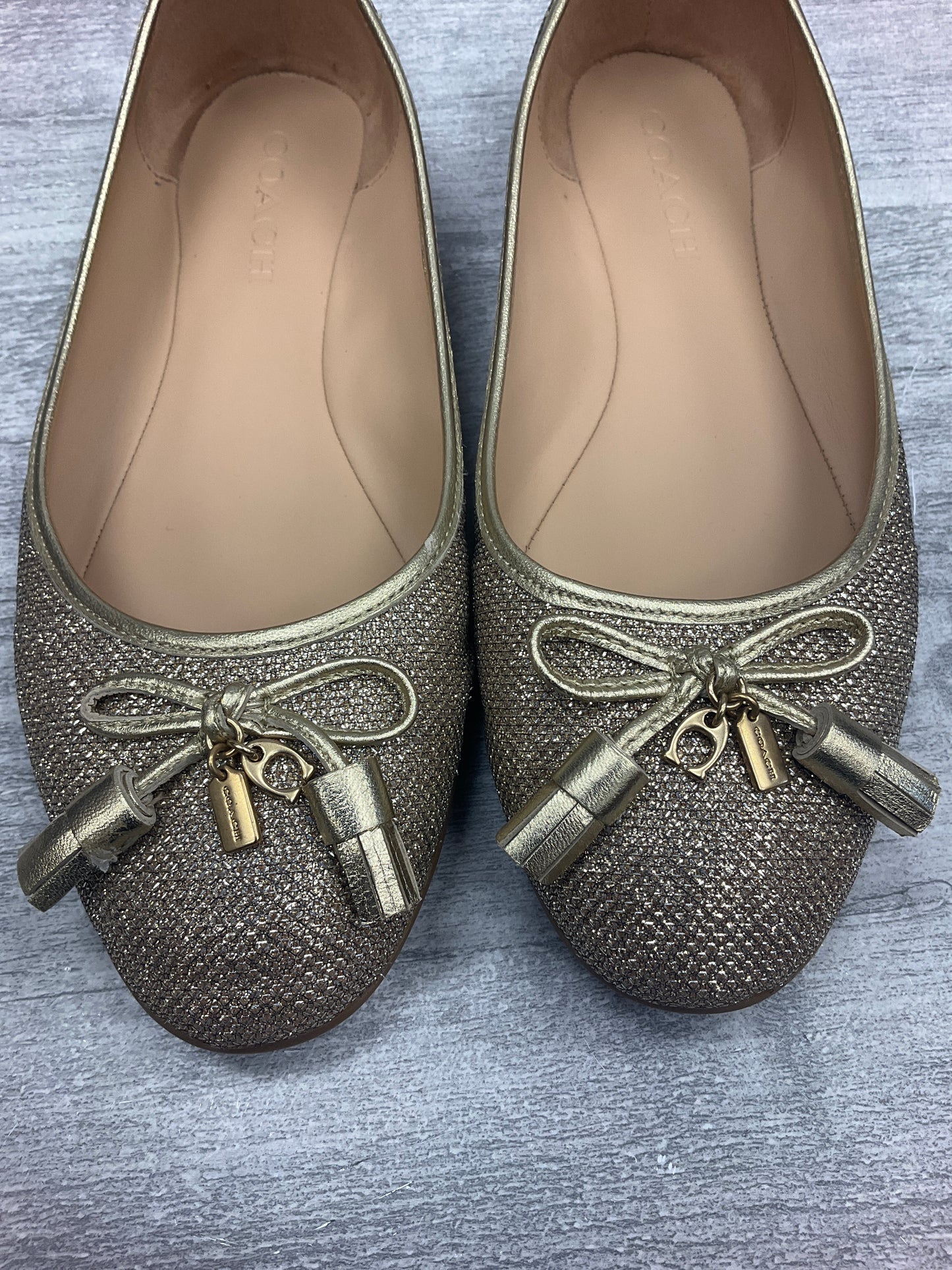 Shoes Designer By Coach In Gold, Size: 9