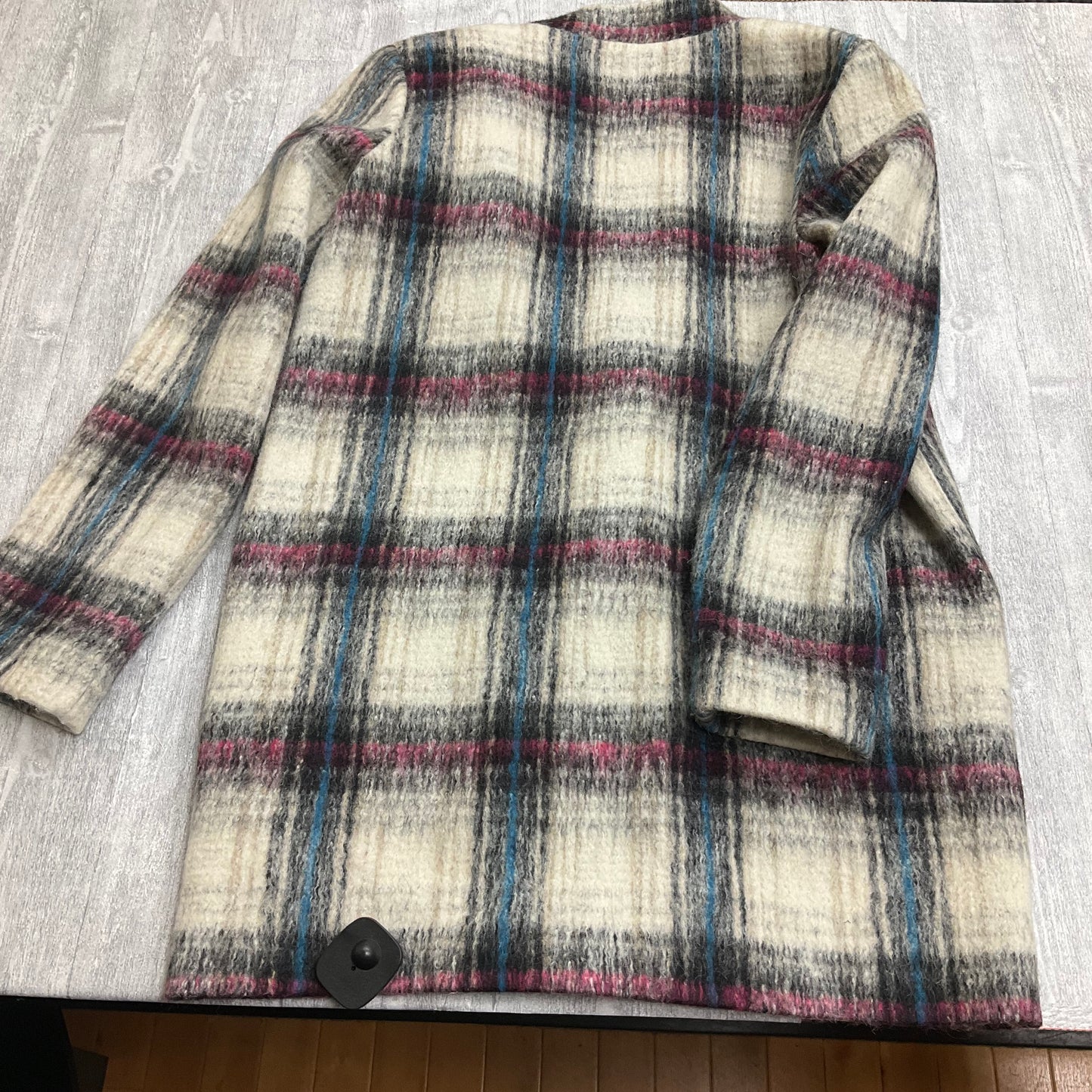 Coat Wool By Kenneth Cole In Plaid Pattern, Size: M