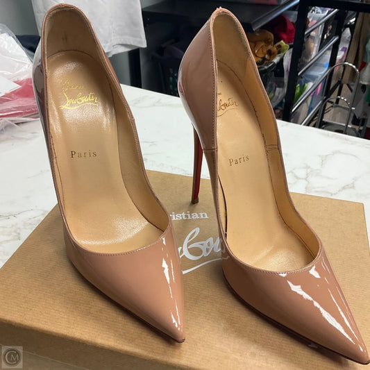 Shoes Luxury Designer By Christian Louboutin In Tan, Size: 9