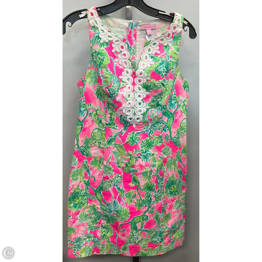 Dress Casual Short By Lilly Pulitzer In Green & Pink, Size: 2
