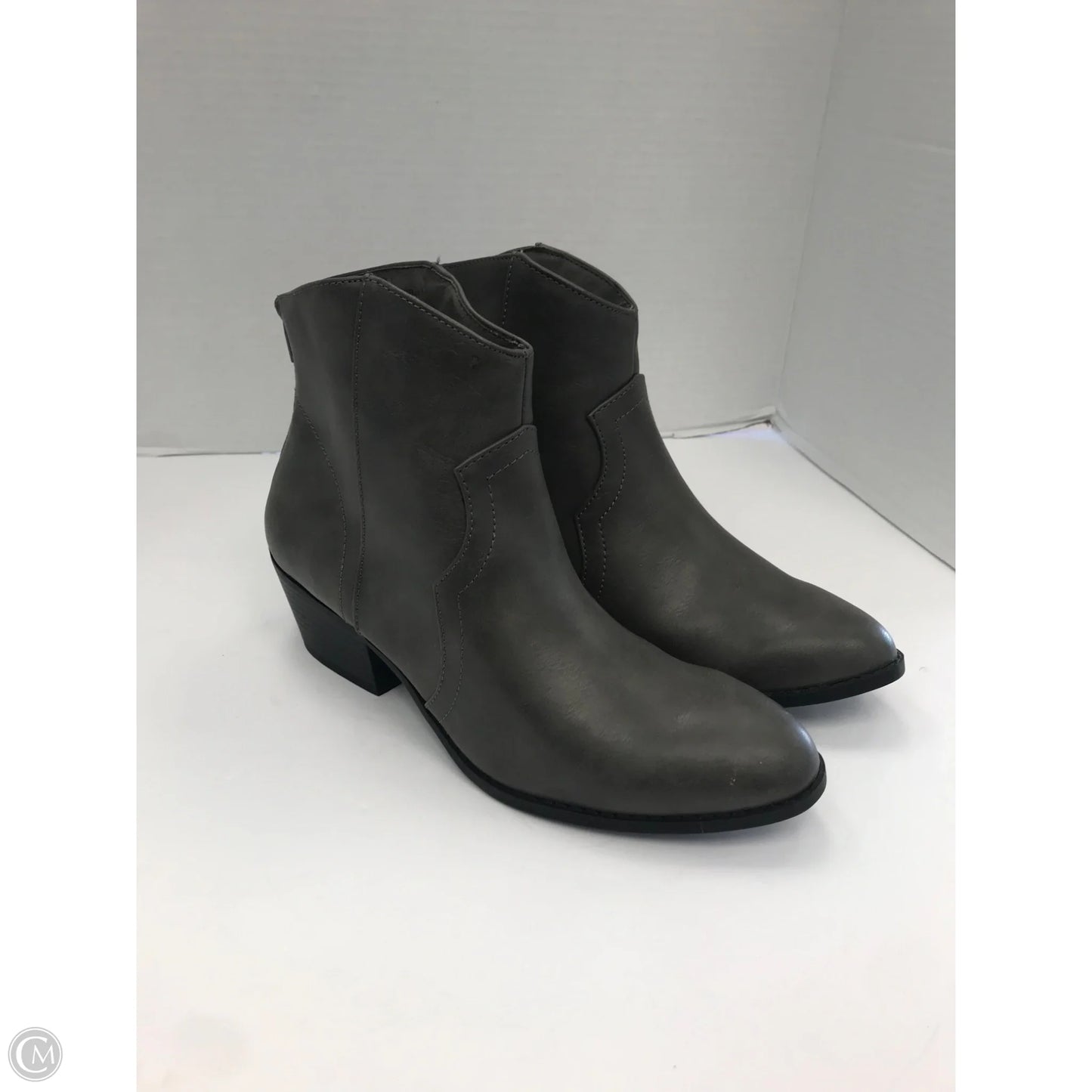 Boots Ankle Heels By Charlotte Russe In Grey, Size: 7
