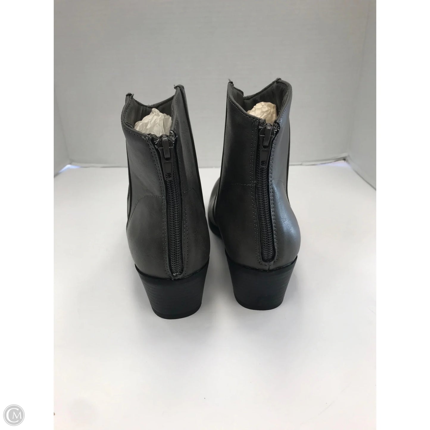 Boots Ankle Heels By Charlotte Russe In Grey, Size: 7