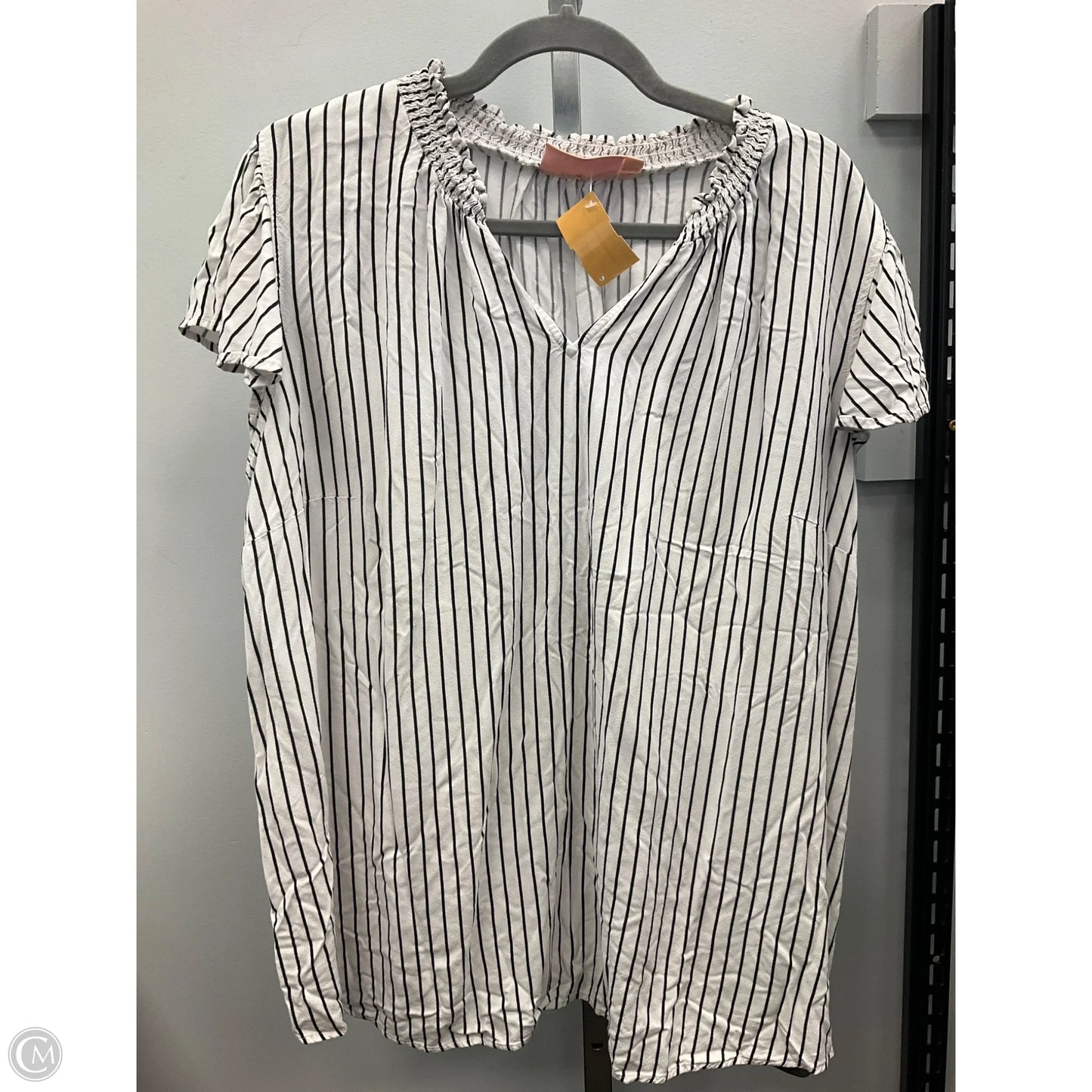 Top Short Sleeve By Evri In Striped Pattern, Size: 2x