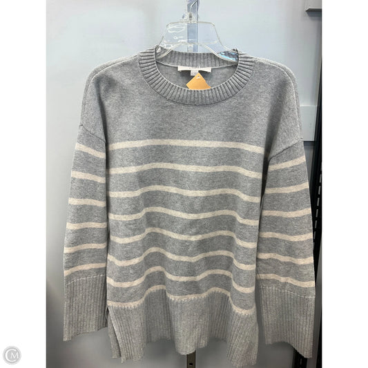 Sweater By Loft In Grey & White, Size: M