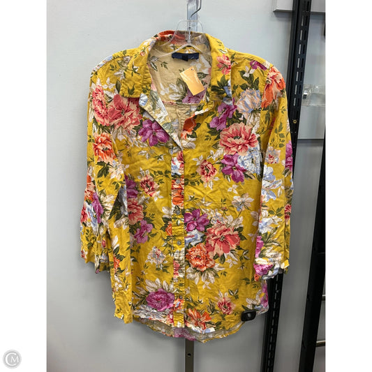 Top Long Sleeve By Rachel Roy In Floral Print, Size: L