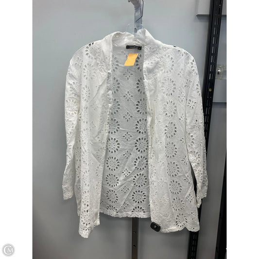 Top Long Sleeve By Clothes Mentor In White, Size: L