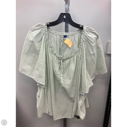 Top Short Sleeve By Old Navy In Green & White, Size: 3x