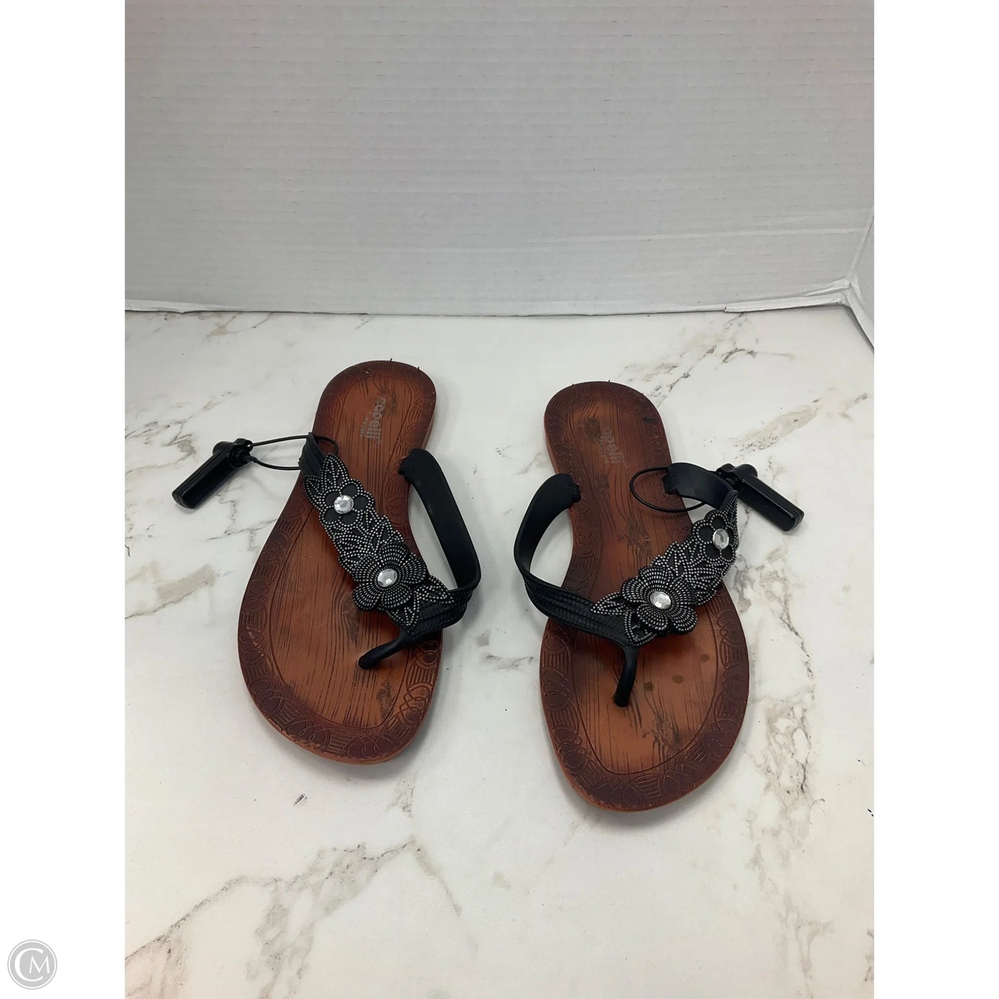 Sandals Flip Flops By Capelli In Black, Size: 7