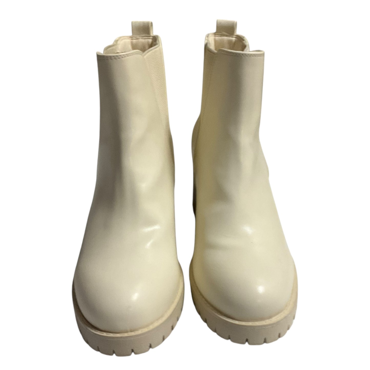 Boots Ankle Heels By Clothes Mentor In Cream, Size: 9