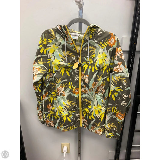 Jacket Windbreaker By Columbia In Green & Yellow, Size: S