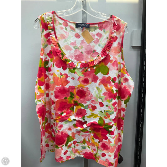 Top Sleeveless By Jones New York In Floral Print, Size: 3x